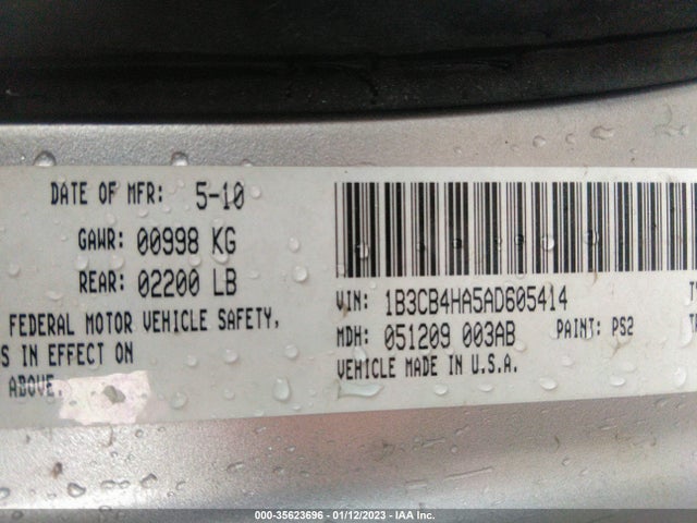 2010 DODGE CALIBER SXT VIN: 1B3CB4HA5AD605414