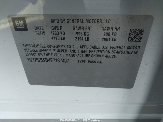 Chevrolet Cruze 2015 1G1PG5SB4F7187497 Image 9