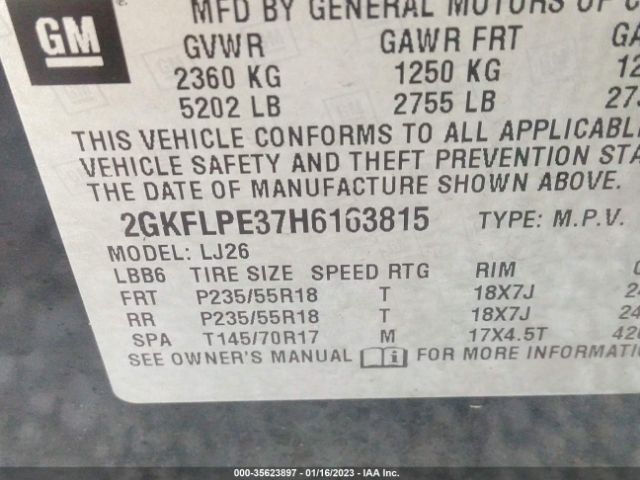 2GKFLPE37H6163815 GMC Terrain Slt