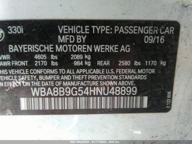 WBA8B9G54HNU48899 BMW 3 Series 330i