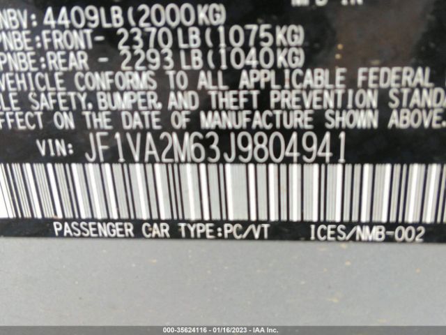 JF1VA2M63J9804941 Subaru Wrx Sti