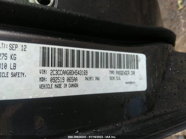 2013 CHRYSLER 300 VIN: 2C3CCAAG8DH543169