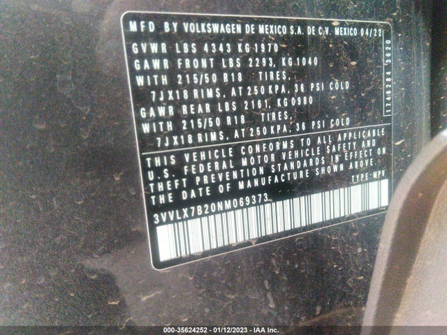 2022 Volkswagen Taos, VIN: 3VVLX7B20NM069373