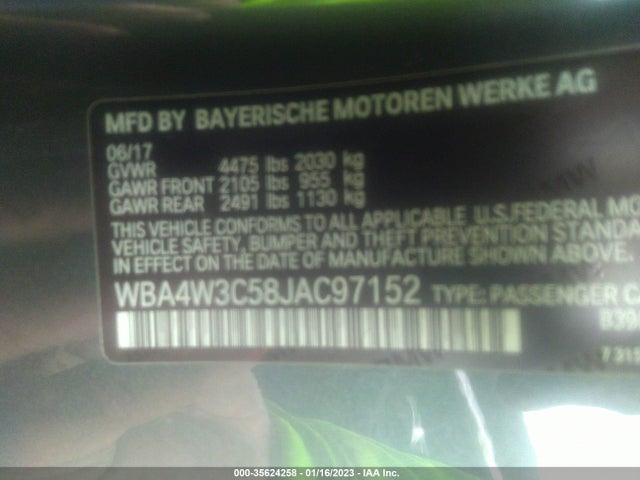 Aukcja sprzedaży 2018 Bmw 4 Series 430i, vin: WBA4W3C58JAC97152, numer aukcji: 35624258