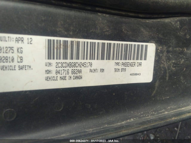 2012 Dodge Charger Se მანქანა იყიდება აუქციონზე, vin: 2C3CDXBG8CH245170, აუქციონის ნომერი: 35624371