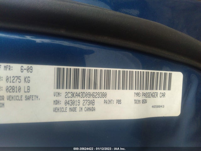 2009 CHRYSLER 300 LX VIN: 2C3KA43D09H629380