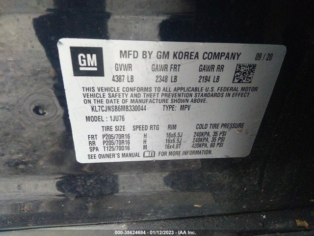 Chevrolet TRAX LS 2021 KL7CJNSB6MB330044 Image 9