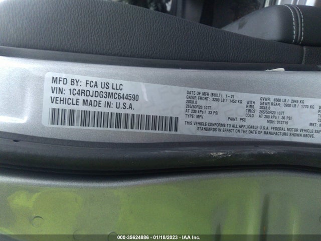 Dodge Durango Gt Plus 2021 1C4RDJDG3MC644590 Image 9