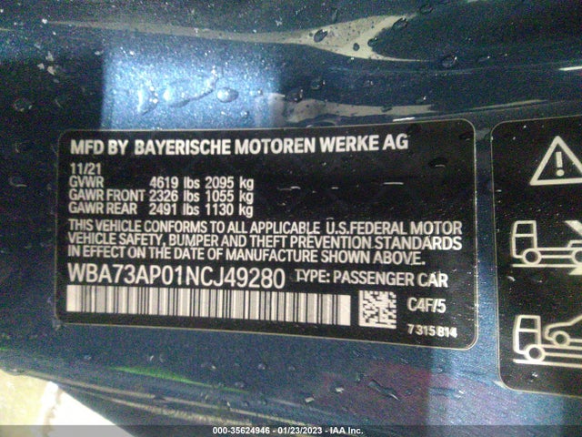 BMW 4 Series 430i Xdrive 2022 аукцион фото