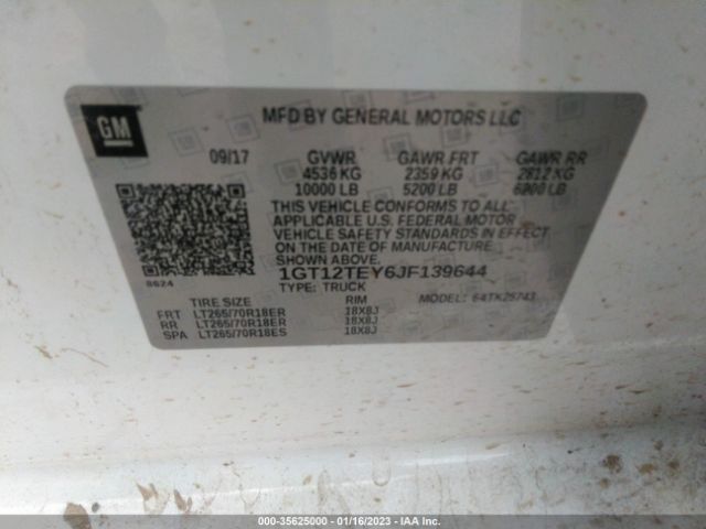 1GT12TEY6JF139644 GMC Sierra 2500hd Slt