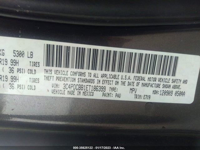 Dodge Journey Sxt 2014 3C4PDCBB1ET186399 Image 9