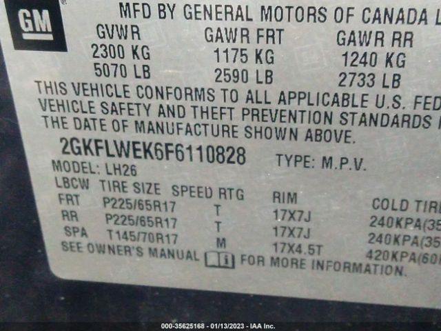2GKFLWEK6F6110828 GMC Terrain Sle-2