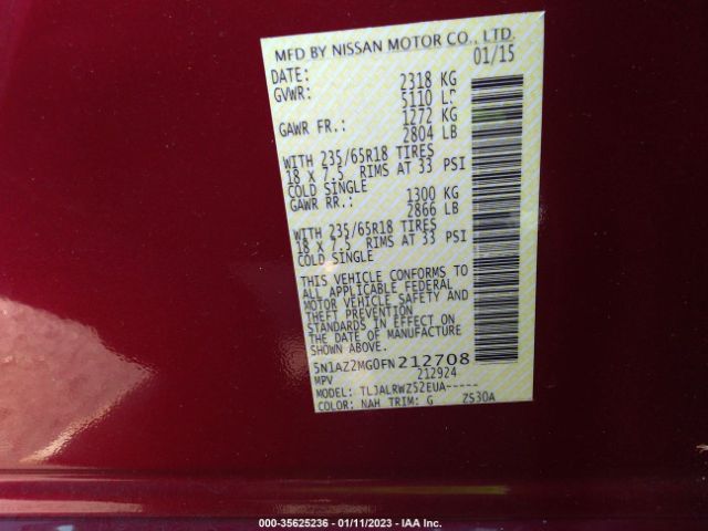 5N1AZ2MG0FN212708 Nissan Murano