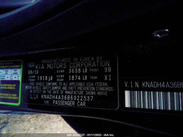 KNADH4A36B6922537 KIA RIO LX