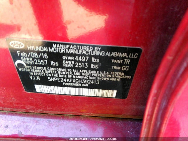 Hyundai Sonata 2.4l Se 2016 5NPE24AFXGH392413 Image 9