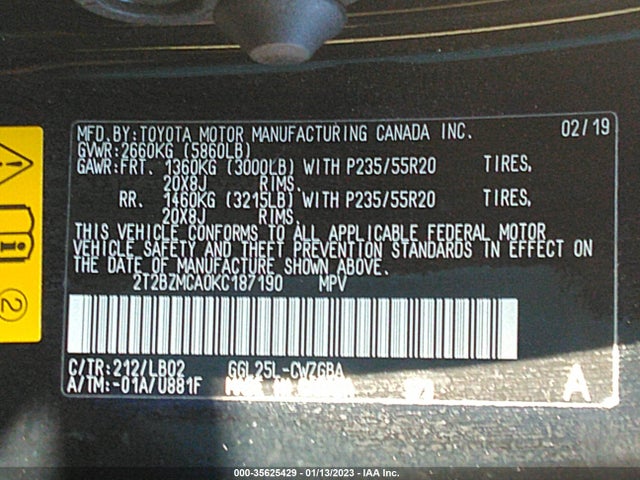 Lexus Rx Rx 350 2019 2T2BZMCA0KC187190 Image 10