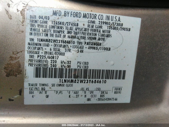 Lincoln Town Car 2003 1LNHM82W23Y684610 Image 10