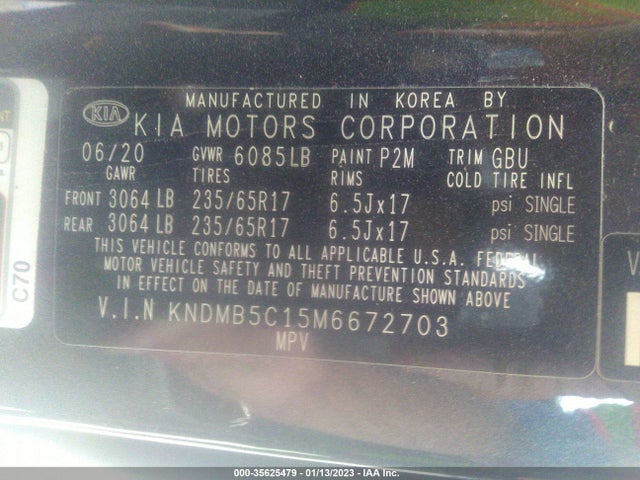 2021 Kia Sedona, VIN: KNDMB5C15M6672703