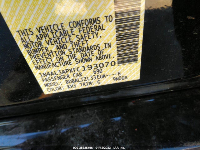 Nissan Altima 2.5 Sv 2015 1N4AL3APXFC193070 Image 9
