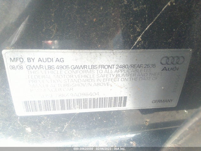 WAUSF78K49A096404 Audi A4 2.0t Prem Plus
