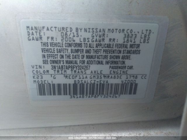 3N1AB7AP8FY324267 Nissan SENTRA S
