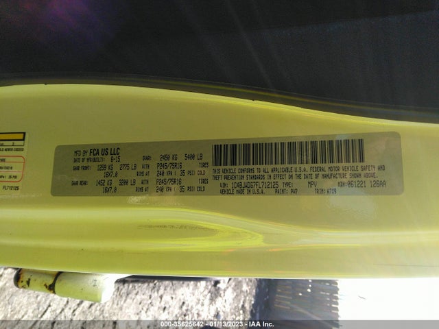 2015 JEEP WRANGLER UNLIMITED SPORT VIN: 1C4BJWDG7FL712125