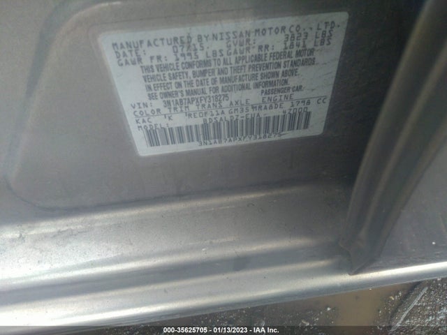 2015 NISSAN SENTRA SR/SL/S/SV/FE+ S VIN: 3N1AB7APXFY318275