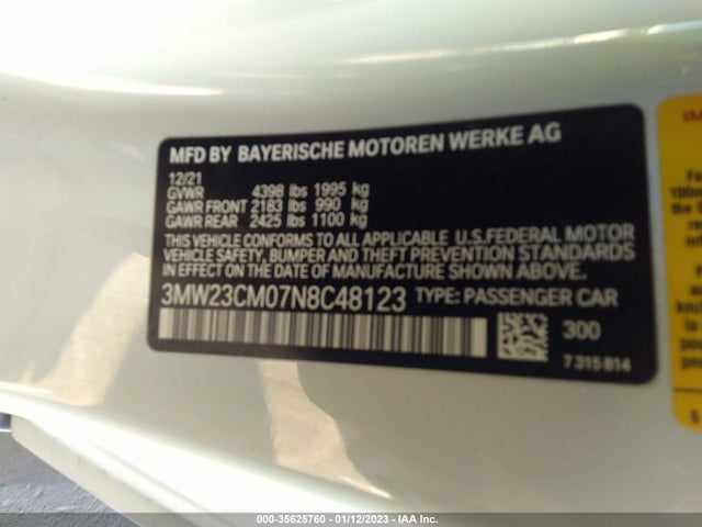 BMW 2 Series 230i 2022 3MW23CM07N8C48123 Image 9