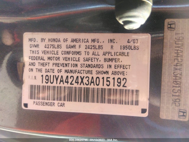 Acura CL 2003 19UYA424X3A015192 Image 11