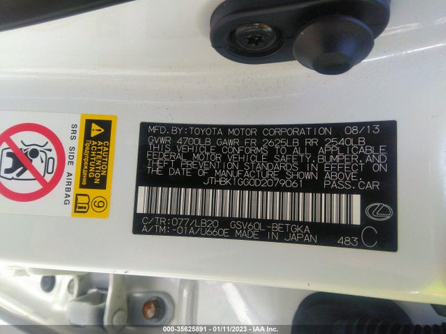 Lexus Es 350 4dr Sdn 2013 JTHBK1GG0D2079061 Image 9