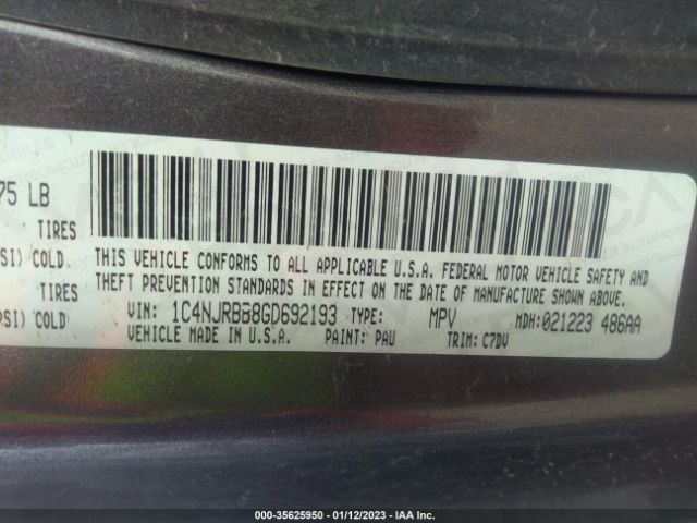 1C4NJRBB8GD692193 Jeep Patriot Sport