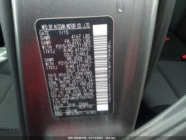 2015 Nissan Juke, VIN: JN8AF5MV3FT557907