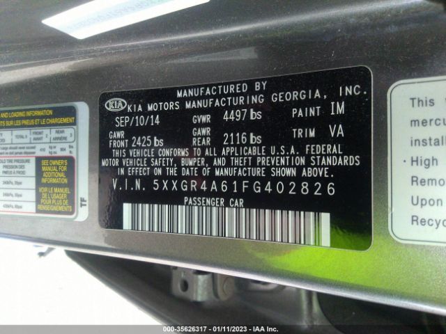 5XXGR4A61FG402826 KIA Optima Sx Turbo