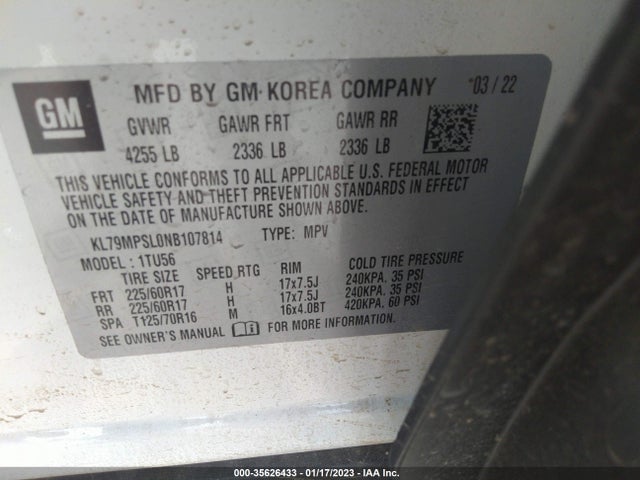 Chevrolet Trailblazer Lt 2022 KL79MPSL0NB107814 Image 10