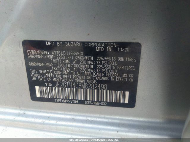 JF2GTHNC8M8282498 Subaru Crosstrek Limited