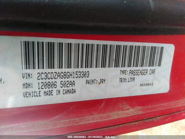 Dodge Challenger Sxt 2016 2C3CDZAG8GH153303 Image 9