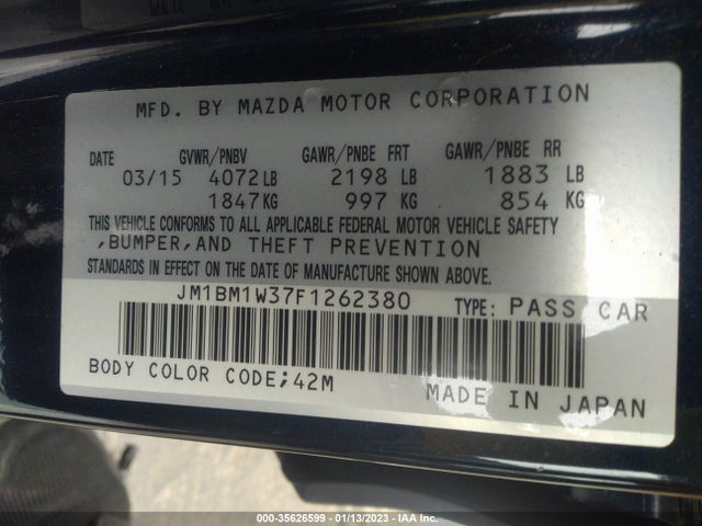2015 Mazda 3, VIN: JM1BM1W37F1262380