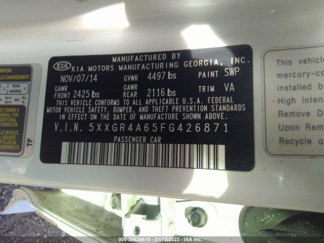 5XXGR4A65FG426871 KIA Optima Sx Turbo