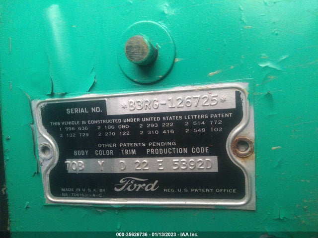 1953 FORD CRESTLINER VIN: B3RG126725