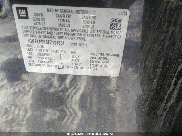 Chevrolet EQUINOX LT 2015 1GNFLFEK0FZ101601 Image 11