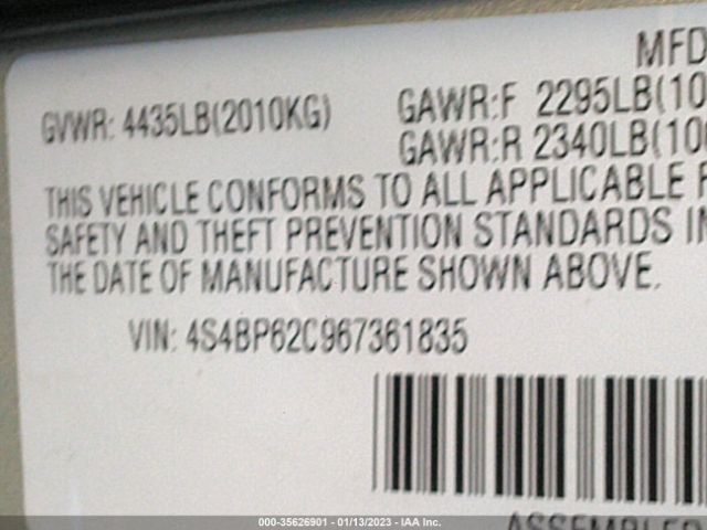 4S4BP62C967361835 Subaru Legacy Wagon Outback 2.5i Ltd