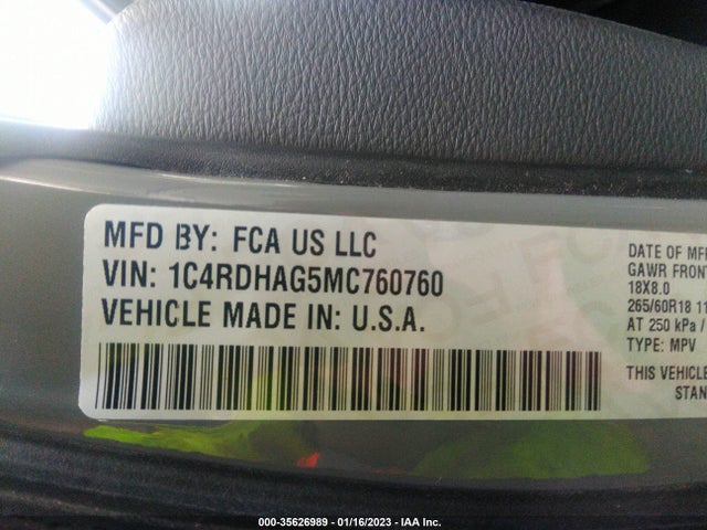 Dodge Durango Sxt 2021 1C4RDHAG5MC760760 Image 9