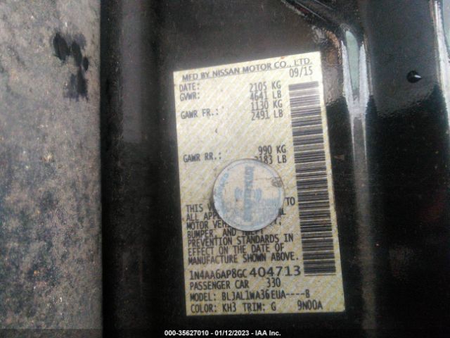1N4AA6AP8GC404713 Nissan Maxima 3.5 Sr