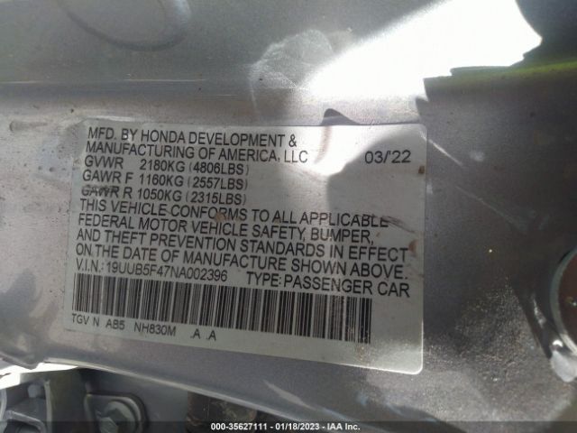 19UUB5F47NA002396 Acura Tlx W/technology Package