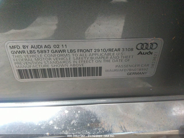 WAURVAFD7BN018992 Audi A8 L