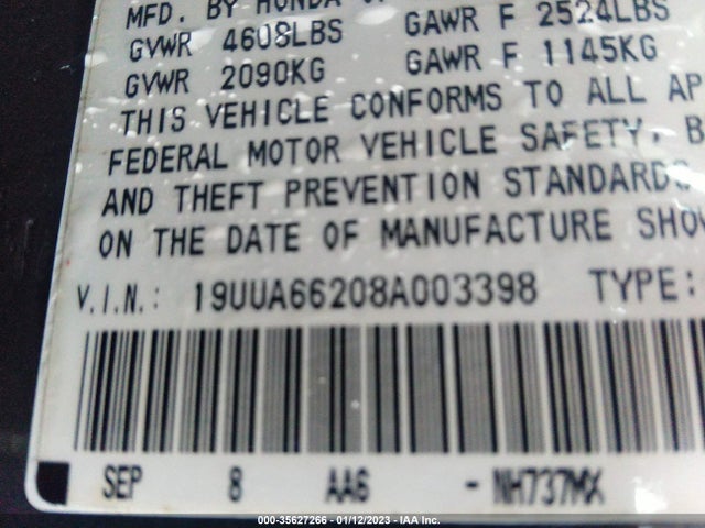 Acura TL 2008 19UUA6620BA003398 Image 10