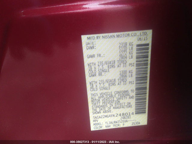 2015 Nissan Murano, VIN: 5N1AZ2MG4FN248014