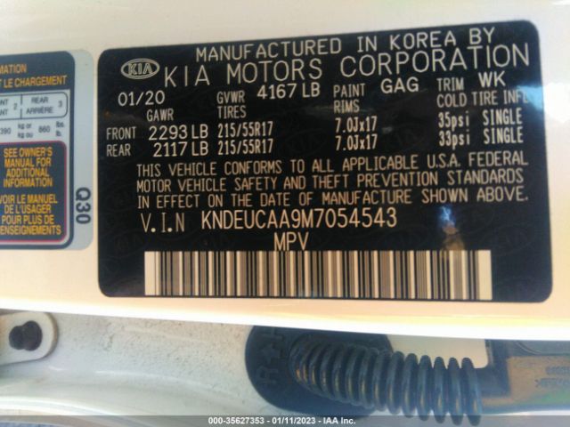 KNDEUCAA9M7054543 KIA SELTOS S