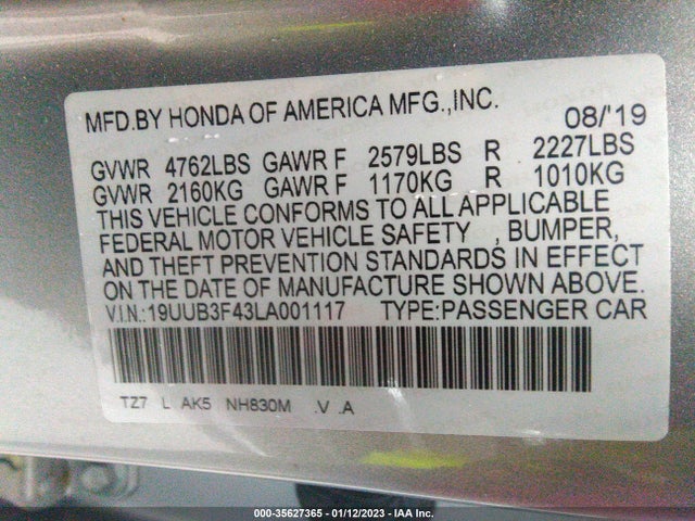 Acura Tlx W/technology Pkg 2020 19UUB3F43LA001117 Image 9