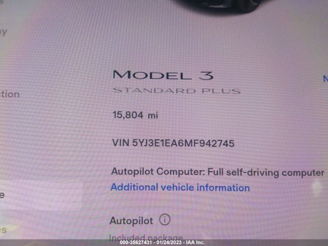 Tesla MODEL 3 2021 5YJ3E1EA6MF942745 Image 8